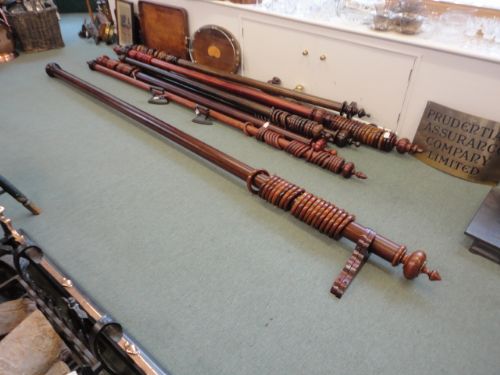 Large Victorian Mahogany Curtain Pole