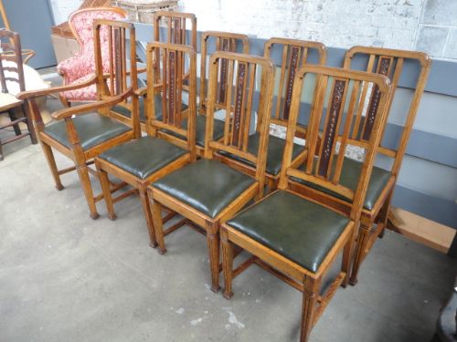 fig 1. Set Of 8 Oak Chairs