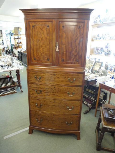 Mahogany Cupboard on Chest of Drawers