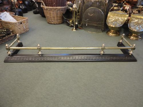 Extra Large Victorian Brass & Cast Iron Fender
