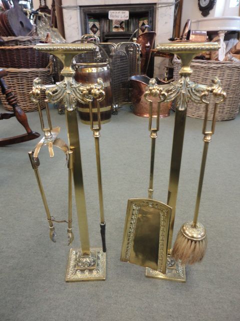Pair of Brass Fire Companions