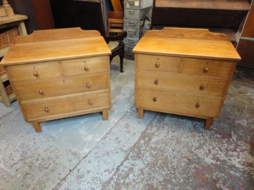 Pair of Waring & Gillow Oak Chest of Drawers 10% Off Marked Price