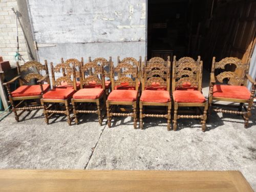 fig 1. Set Of 12 Oak Chairs 