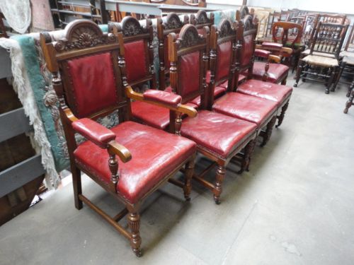 fig 1. Quality Set Of 8 Oak Chairs