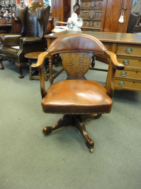 Oak Revolving Desk Chair