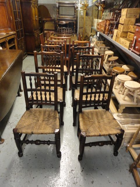8 Similar Lancashire Spindle Back Chairs