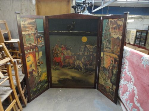 3 Fold Oak Advertising Screen