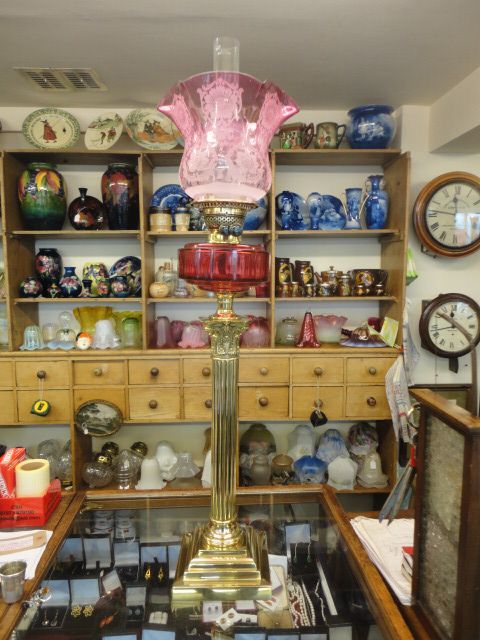 Super Quality Extra Tall Cranberry Lamp & Shade