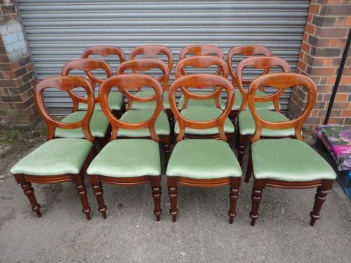 Set of 12 Victorian Balloon Back Chairs