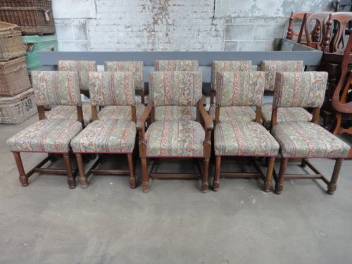 Set of 10 Oak Chairs

