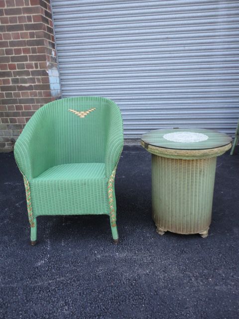 Super Large Green Lloyd Loom Chair