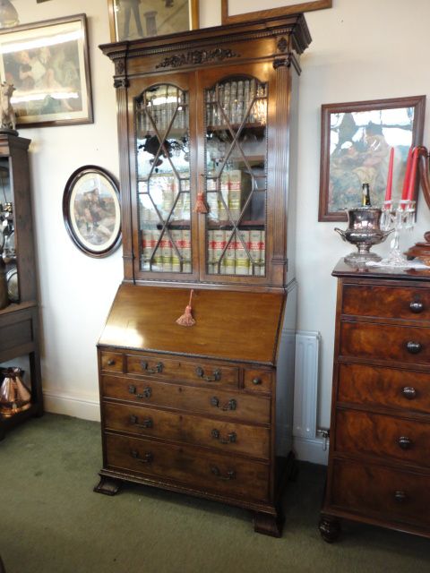 Super Quality Mahogany Bureau Bookcase