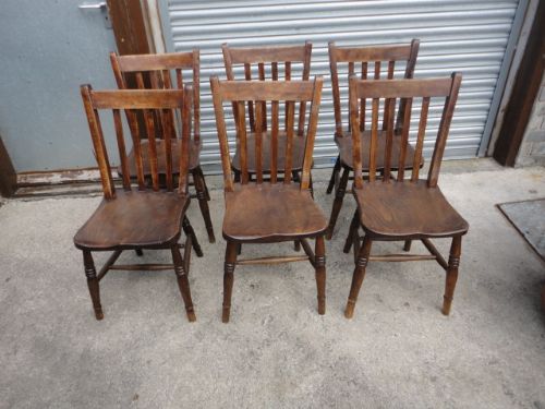 Set of 6 Victorian Kitchen Chairs