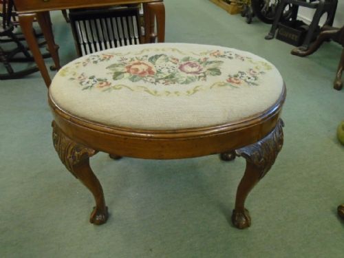 Walnut Oval Stool