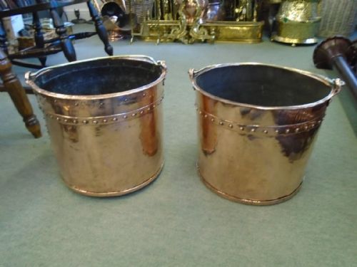 2 Similar Copper Coal Buckets
