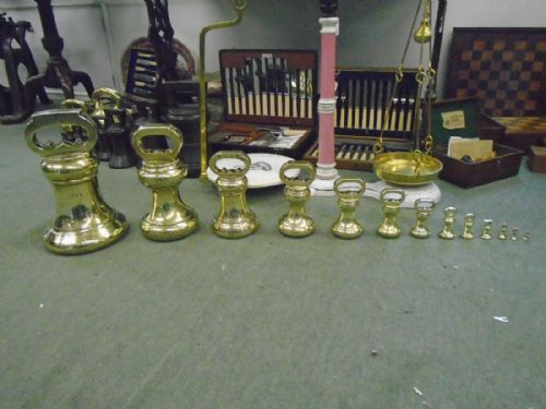 56lb to 1/4oz Composite Set of Brass Weights