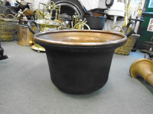 Large Victorian Copper Log Bin