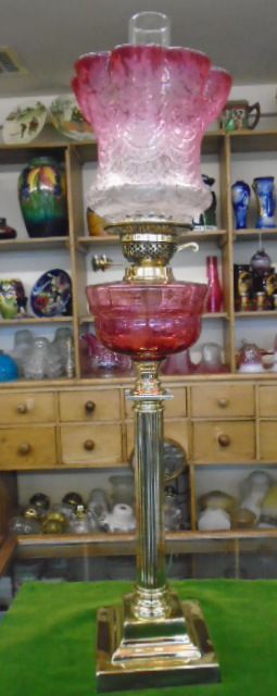 Victorian Cranberry Lamp