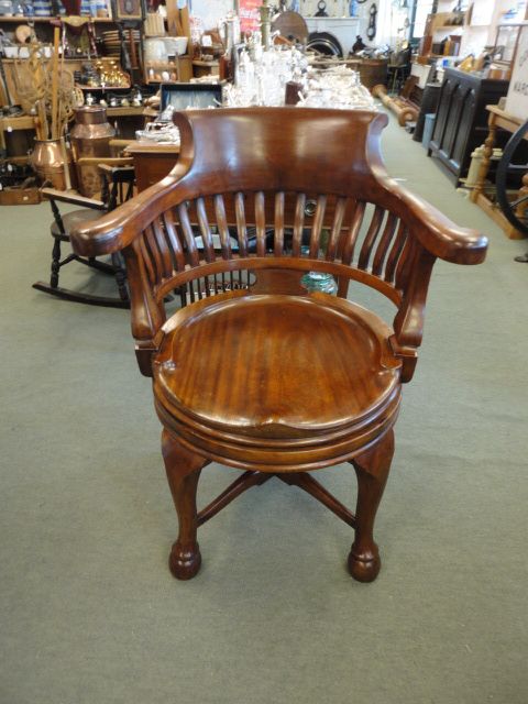Revolving Mahogany Desk Chair