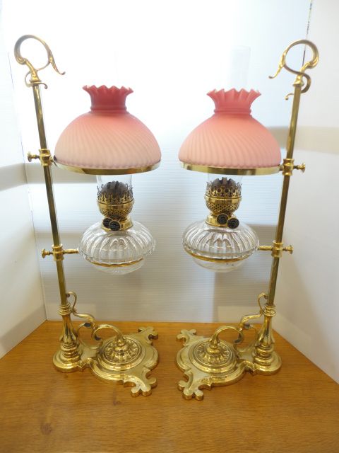 Pair of Adjustable Oil Lamps