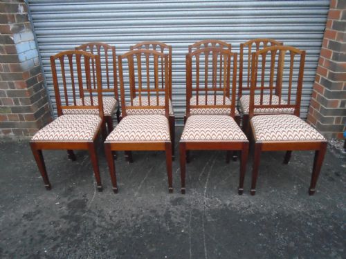 Set of 8 Stylish Mahogany Side Chairs