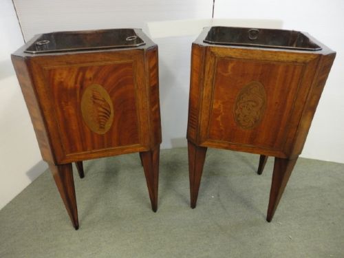 Pair of Inlaid Mahogany Planters
