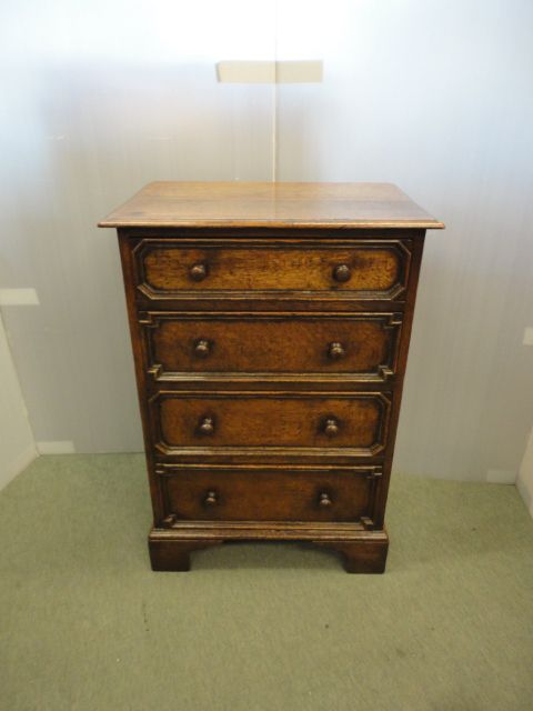 Tall Slim Oak Chest of Drawers