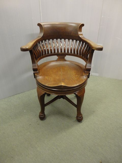 Oak Revolving Desk Chair