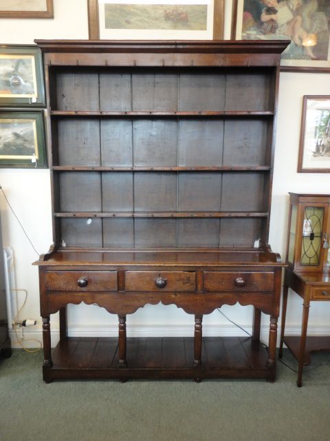 Period Oak Dresser & Rack