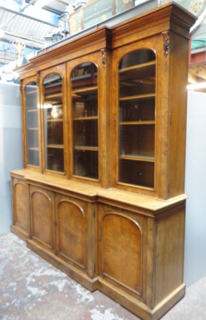 Superb Quality Pollard Oak Breakfront Bookcase