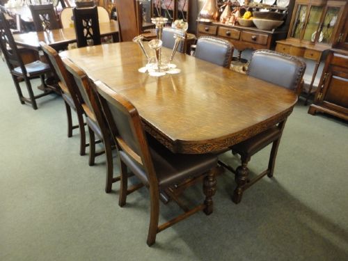 Medium Oak Extending Table & 6 Chairs