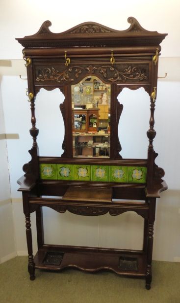 Art Nouveau Mahogany Coat Stand