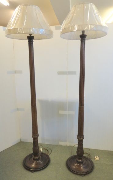 Pair of Mahogany Standard Lamps