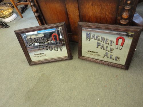 Pair of Oak Framed Pub Mirrors