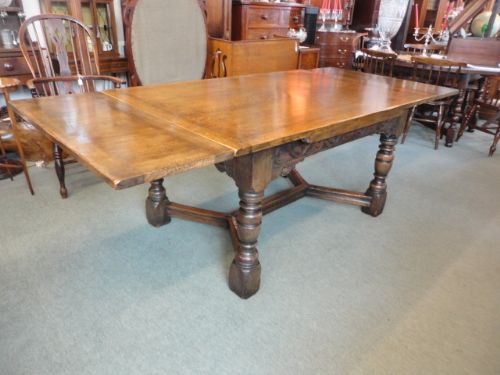 Large Oak Draw Leaf Table