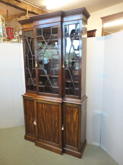 Mahogany Breakfront Bookcase