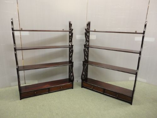 Pair of Mahogany Wall Displays
