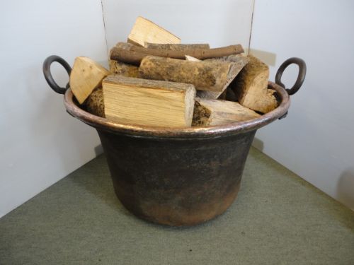 Large Victorian Copper Log Bin