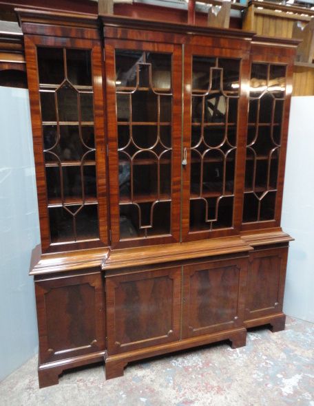 Mahogany Breakfront Bookcase