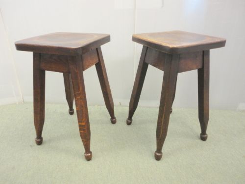 Pair of Oak Stools