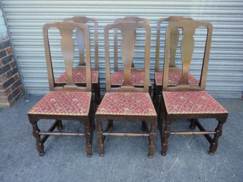 Original Set of 6 Oak Chairs