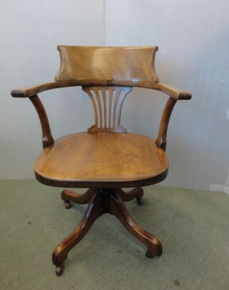 Hardwood Revolving Desk Chair