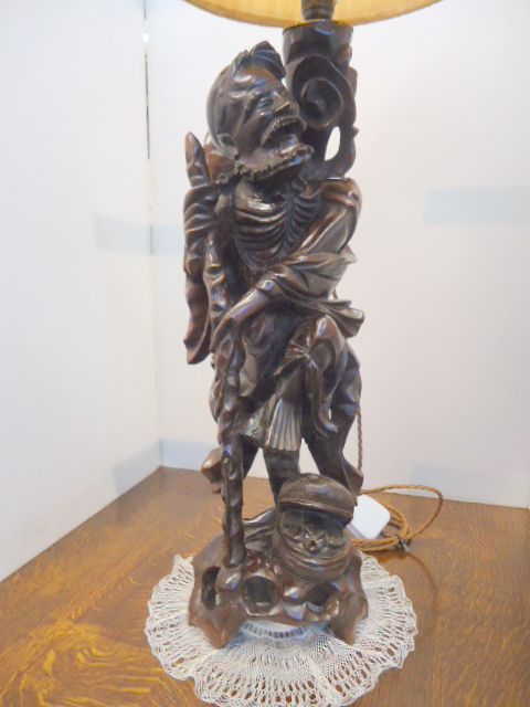 Oriental Carved Lamp