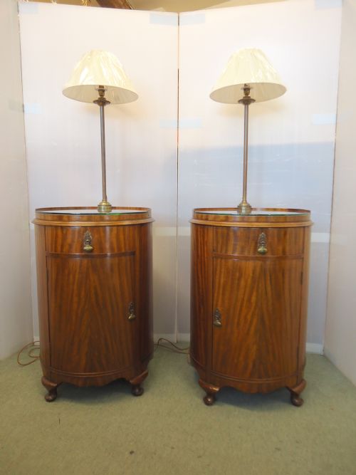 Pair of Cylinder Lamp Tables