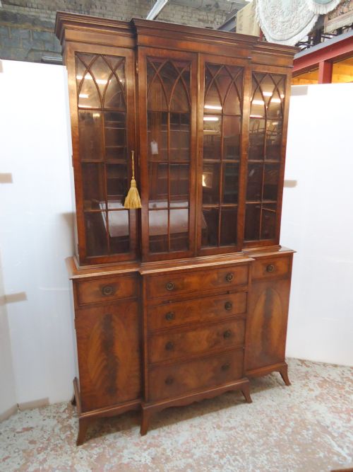 Mahogany Breakfront Bookcase