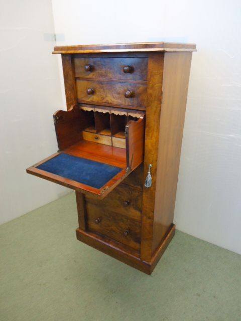 Walnut Secretaire Wellington Chest