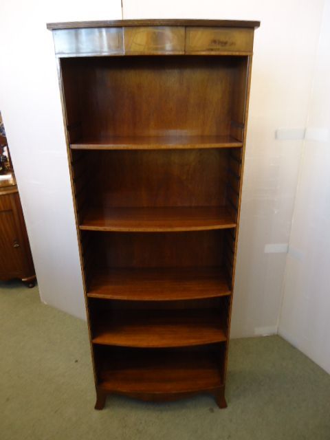 Tall Inlaid Mahogany Bookshelves