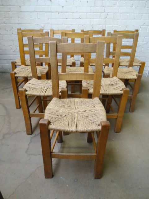 Set of 10 Rustic Chairs
