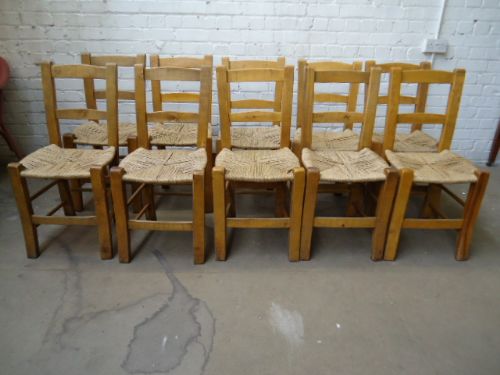 Set of 10 Rustic Chairs