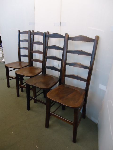 Set 4 Kitchen Ladder Back Chairs